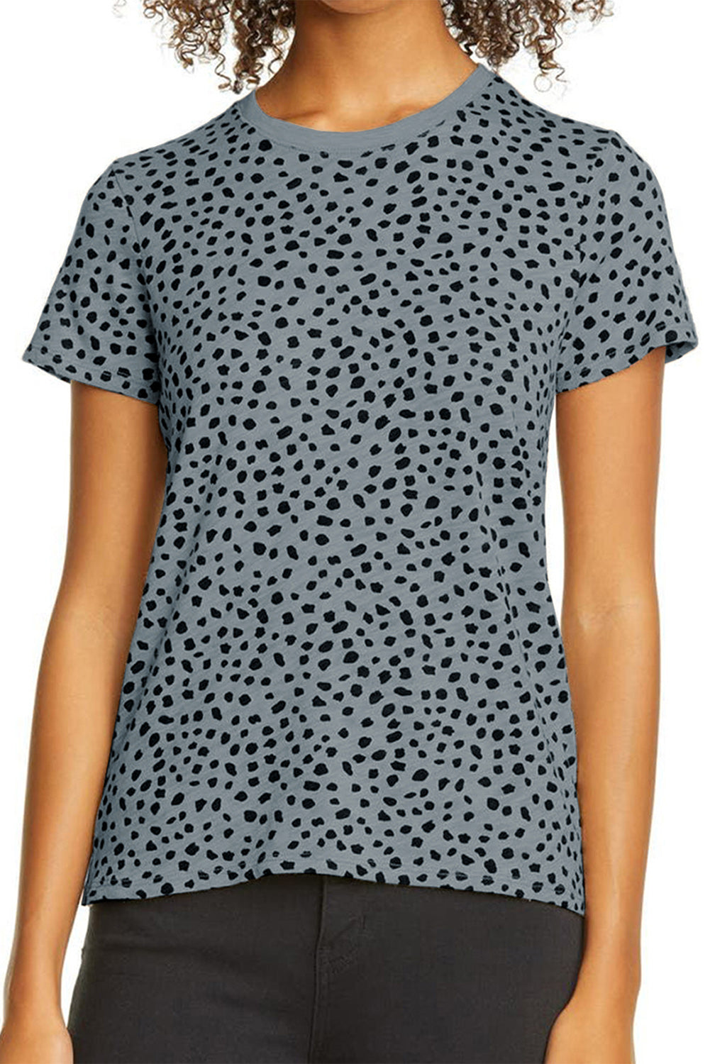 Apricot Animal Spots Printed Plus Size Long Sleeve Top