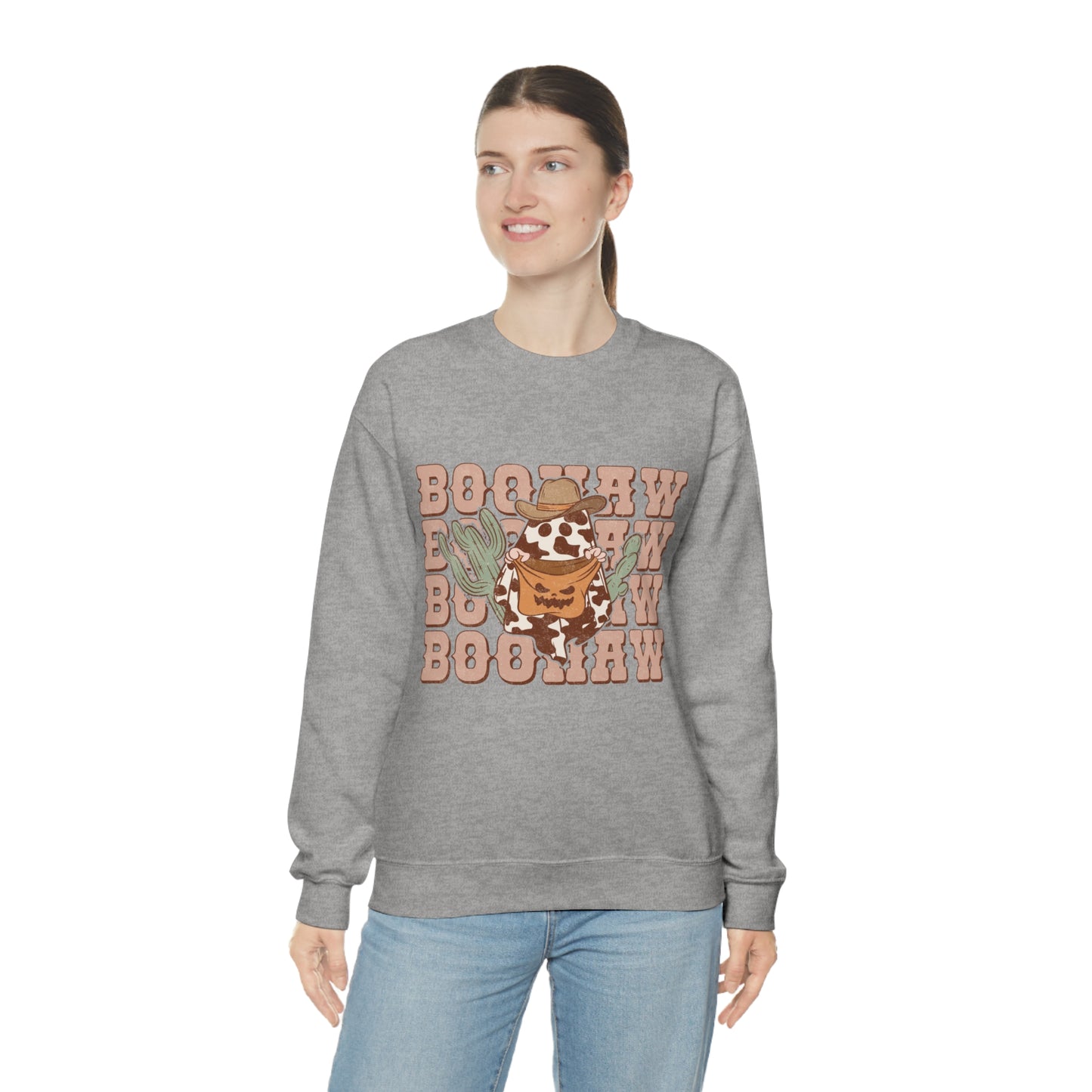 BooHaw Western Ghost Unisex Heavy Blend™ Crewneck Sweatshirt