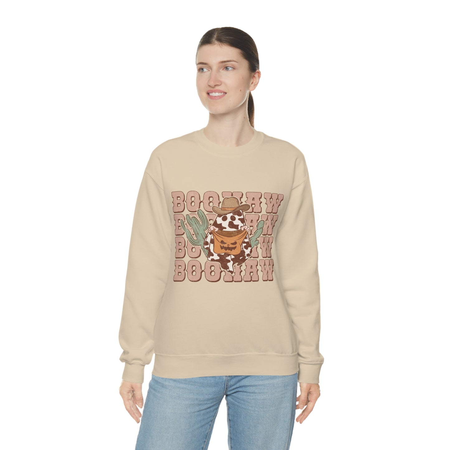 BooHaw Western Ghost Unisex Heavy Blend™ Crewneck Sweatshirt