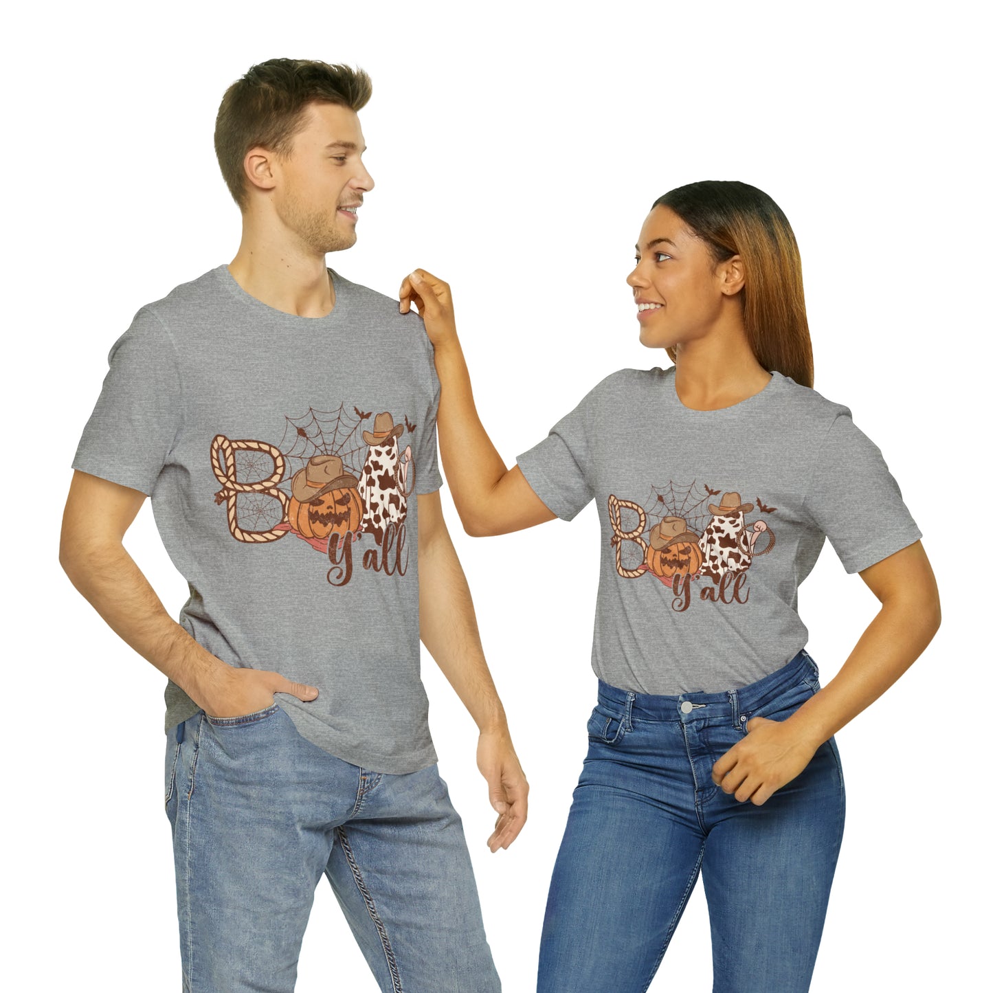 Boo Y’all Western Ghost Pumpkin Bella Canvas Unisex Jersey Short Sleeve Tee