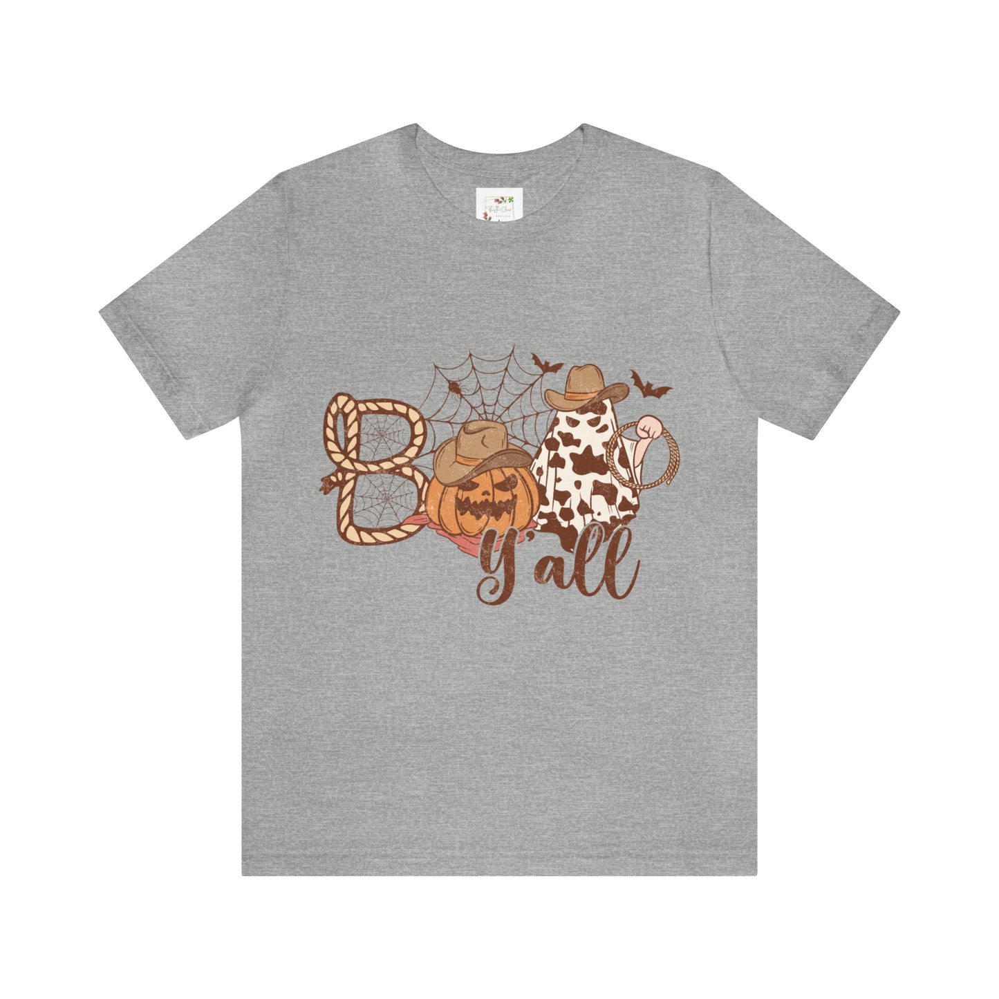 Boo Y’all Western Ghost Pumpkin Bella Canvas Unisex Jersey Short Sleeve Tee