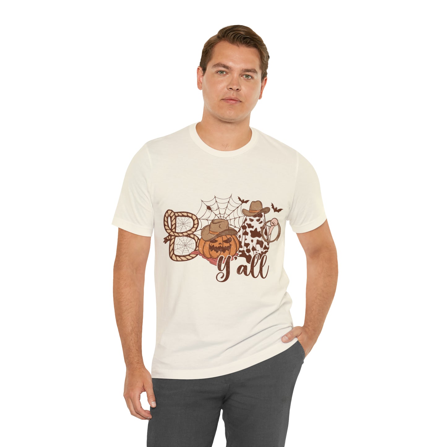 Boo Y’all Western Ghost Pumpkin Bella Canvas Unisex Jersey Short Sleeve Tee