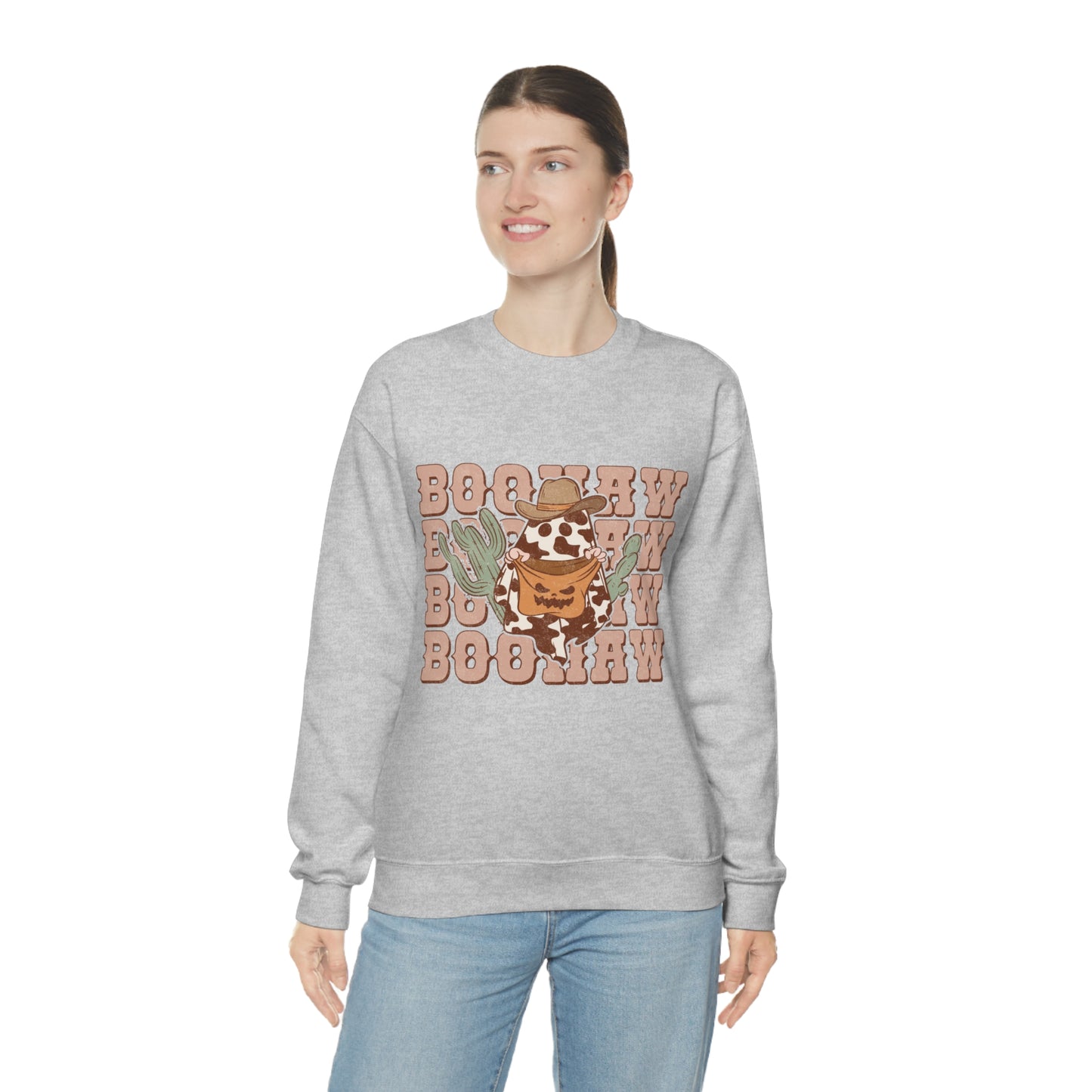 BooHaw Western Ghost Unisex Heavy Blend™ Crewneck Sweatshirt