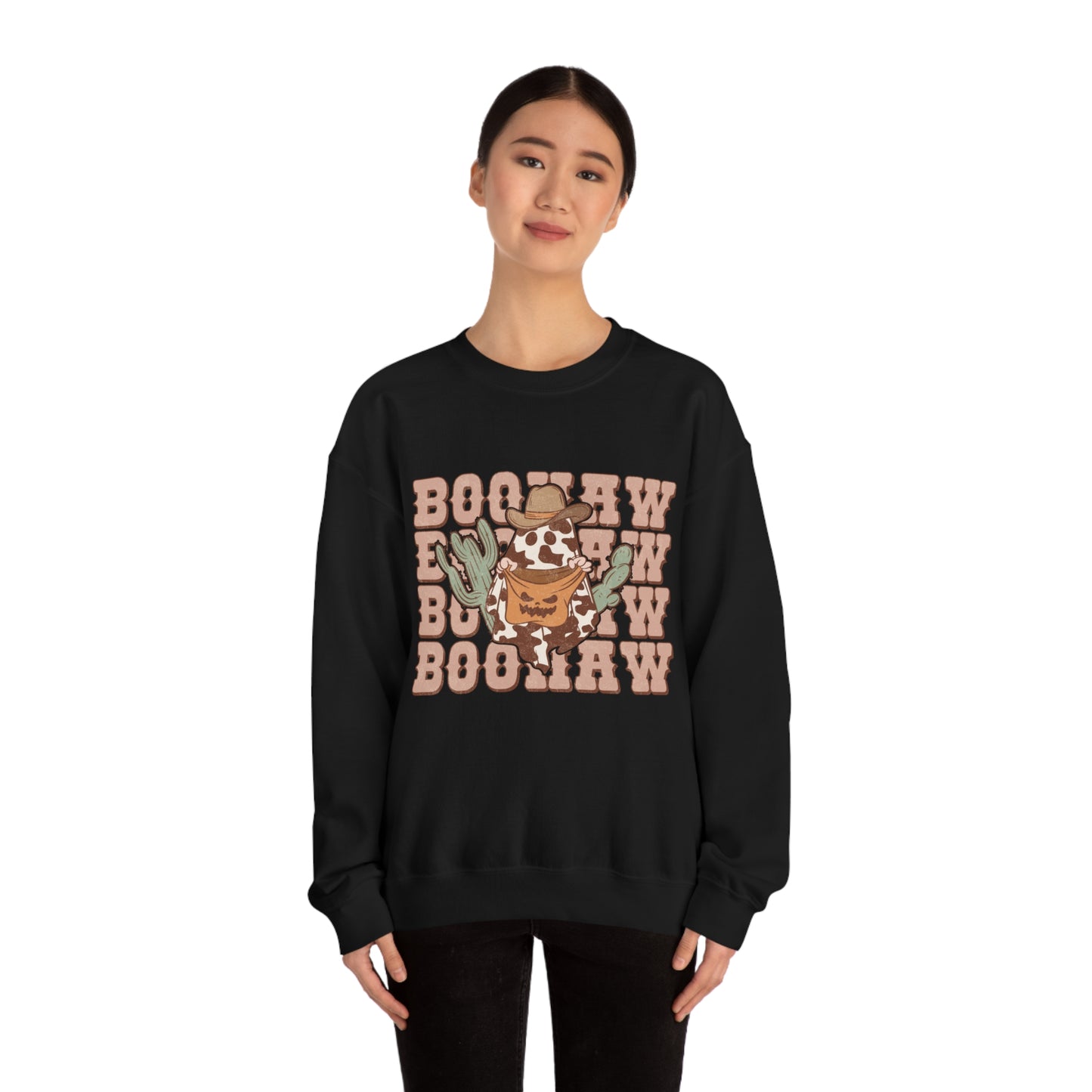 BooHaw Western Ghost Unisex Heavy Blend™ Crewneck Sweatshirt