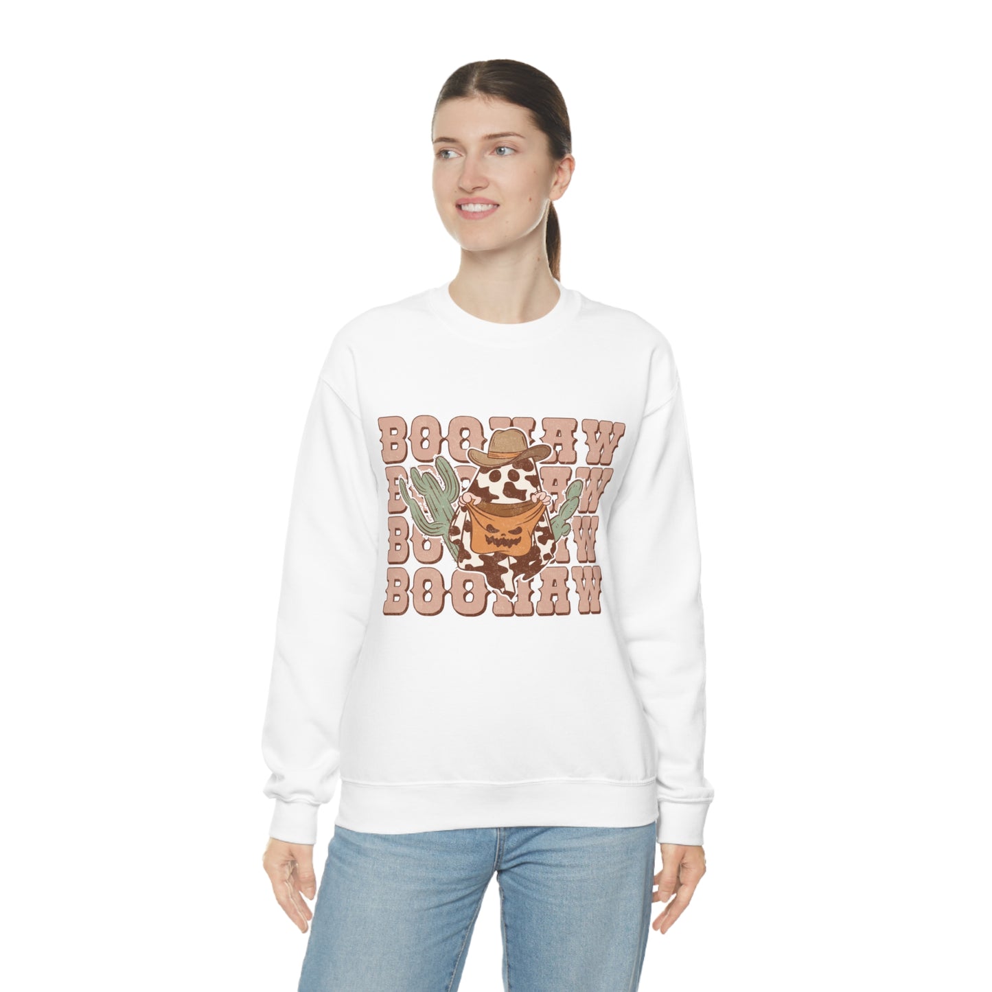 BooHaw Western Ghost Unisex Heavy Blend™ Crewneck Sweatshirt