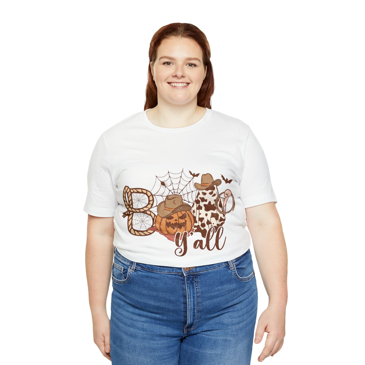 Boo Y’all Western Ghost Pumpkin Bella Canvas Unisex Jersey Short Sleeve Tee