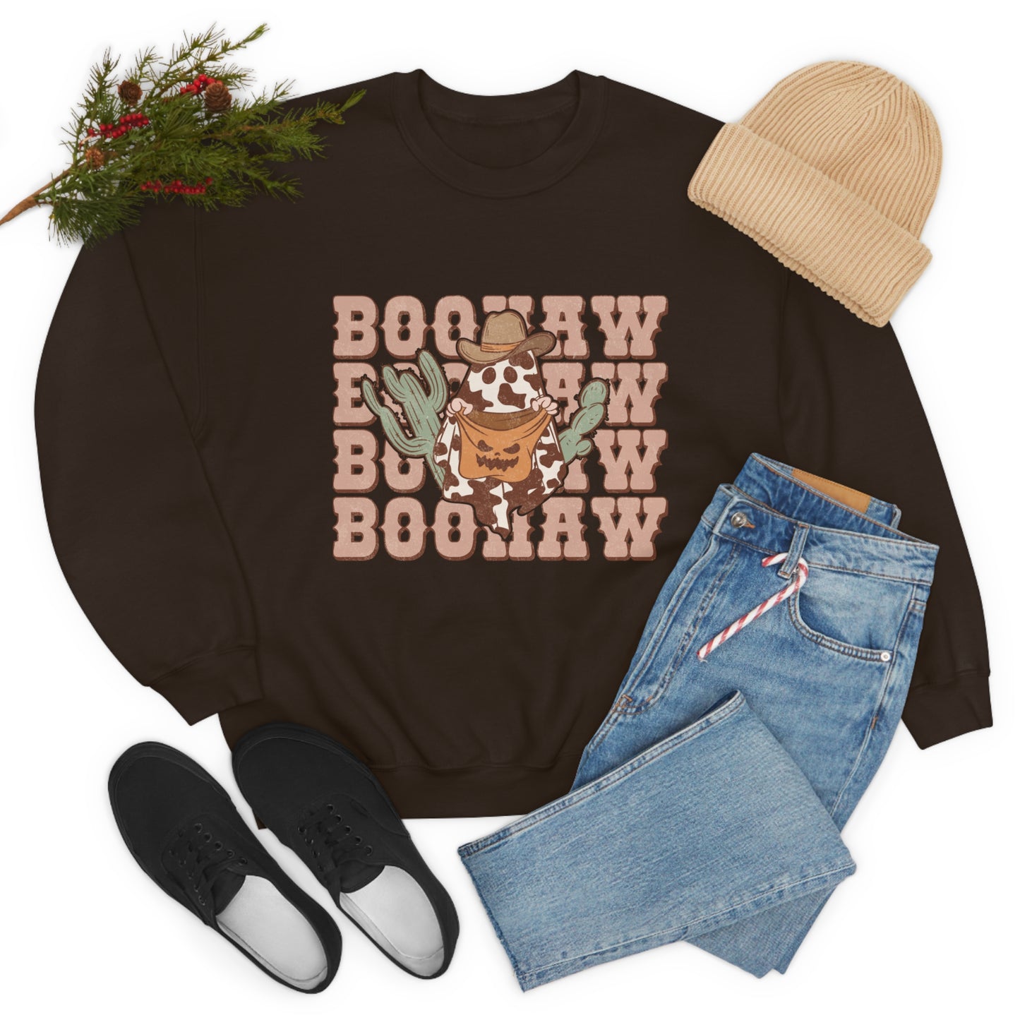 BooHaw Western Ghost Unisex Heavy Blend™ Crewneck Sweatshirt