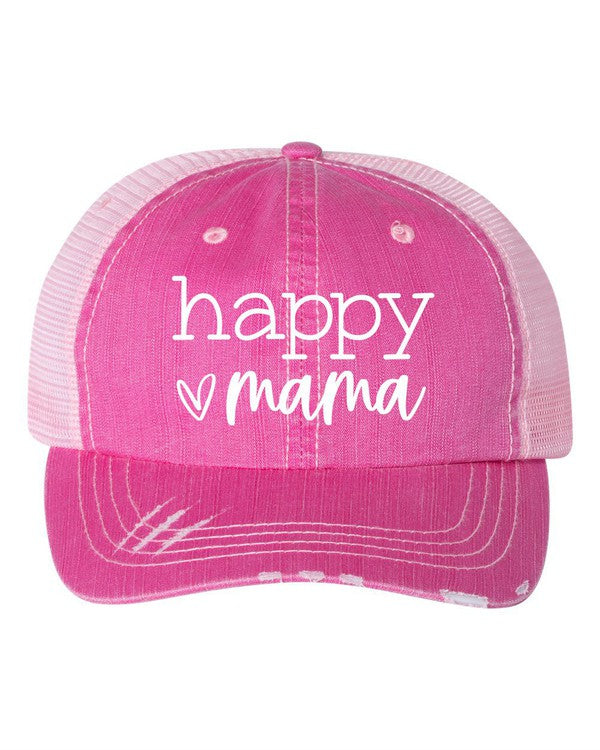 Happy Mama Embroidered Hat