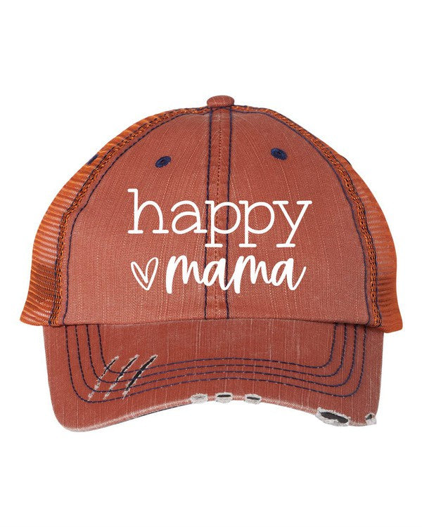 Happy Mama Embroidered Hat