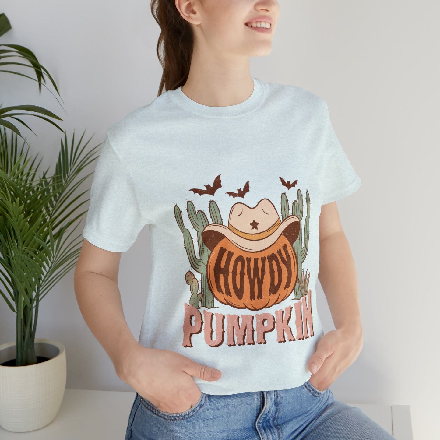 Howdy Pumpkin Fall Bella Canvas Unisex Jersey Short Sleeve Tee