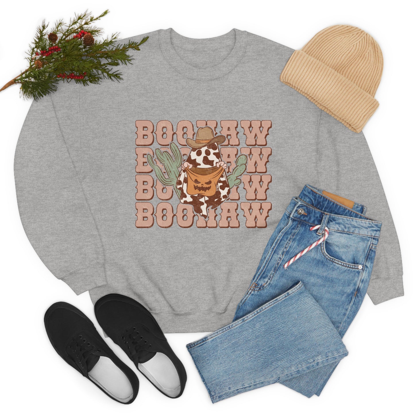 BooHaw Western Ghost Unisex Heavy Blend™ Crewneck Sweatshirt