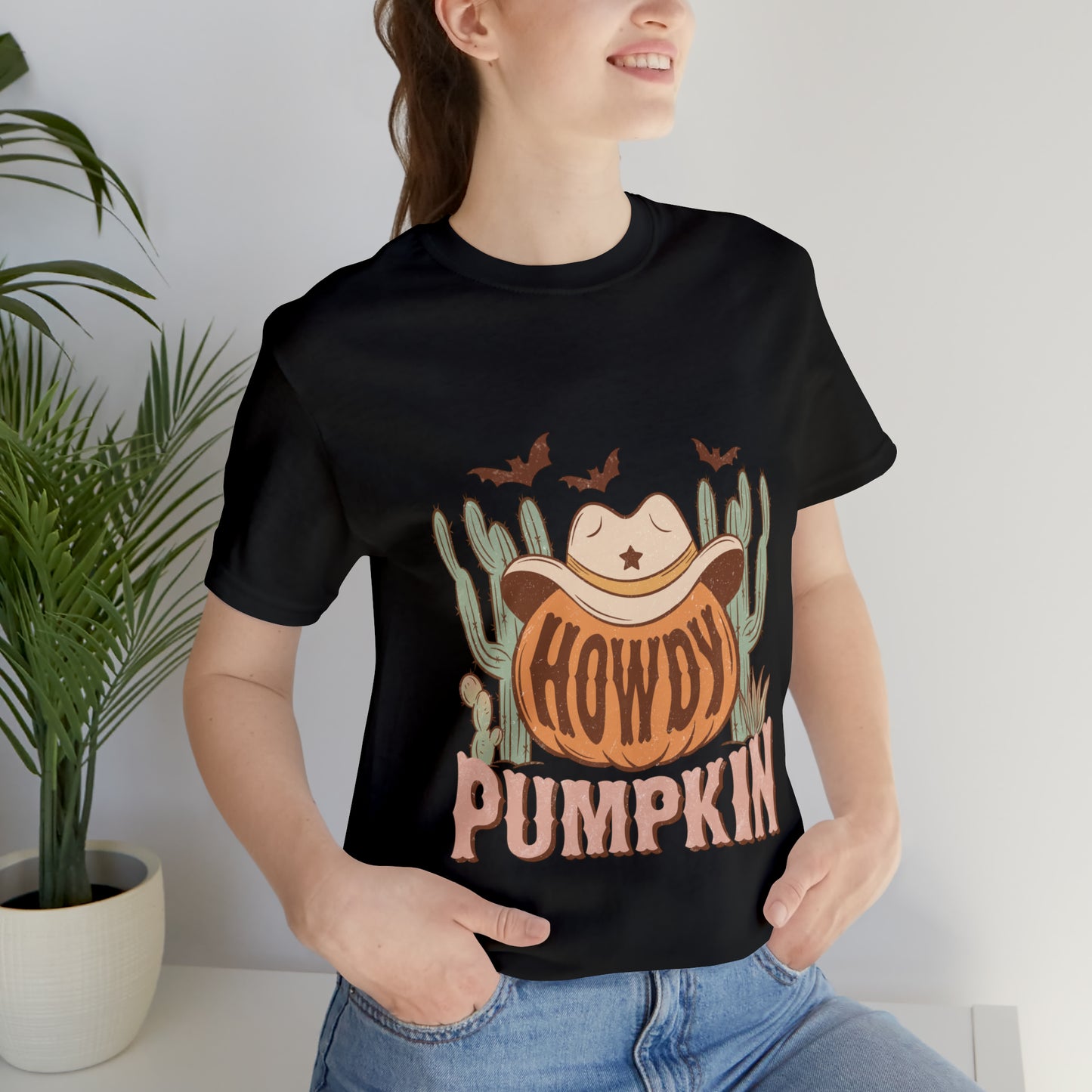 Howdy Pumpkin Fall Bella Canvas Unisex Jersey Short Sleeve Tee