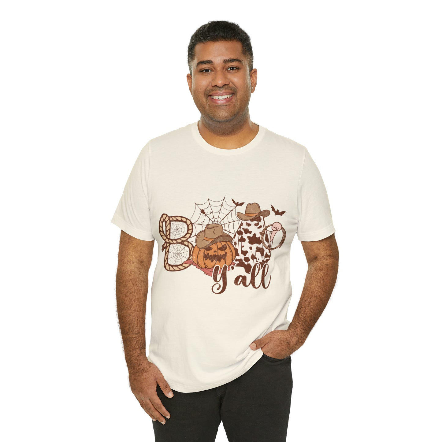 Boo Y’all Western Ghost Pumpkin Bella Canvas Unisex Jersey Short Sleeve Tee