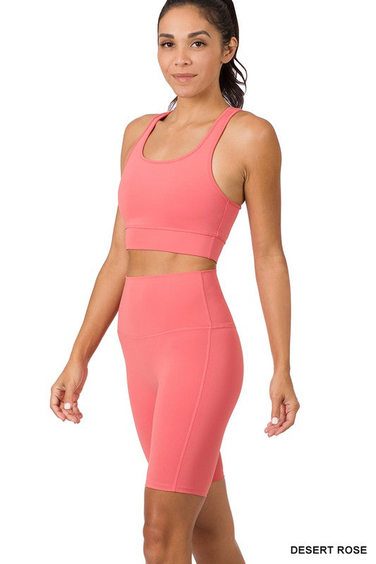 ATHLETIC TANK TOP & BIKER SHORTS SET