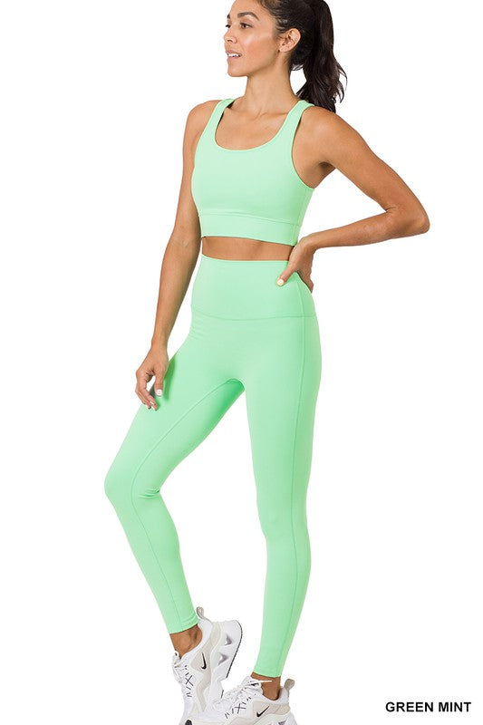 ATHLETIC RACERBACK TANK TOP & LEGGINGS SET