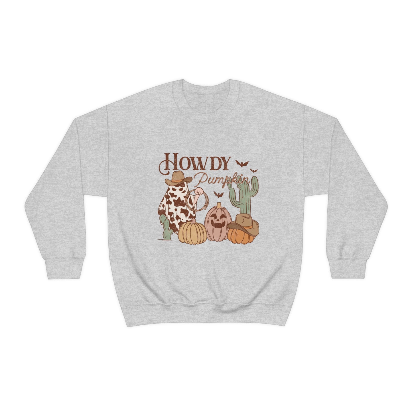 Howdy Pumpkin Cactus Ghost Unisex Heavy Blend™ Crewneck Sweatshirt