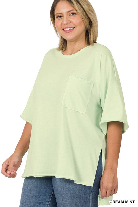 PLUS ROW EDGE HI-LOW HEM BOX TOP