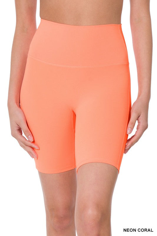 ATHLETIC HIGH RISE BIKER SHORTS