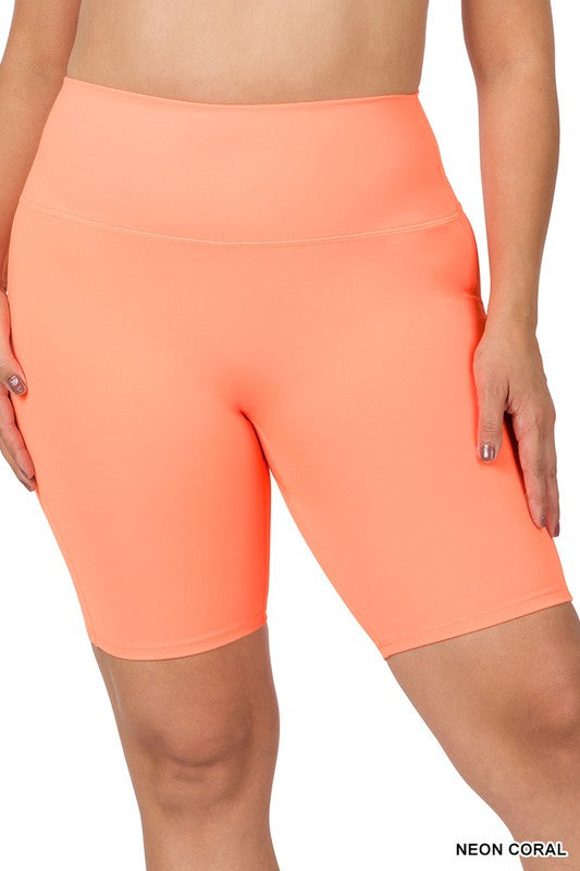 PLUS ATHLETIC HIGH RISE BIKER SHORTS