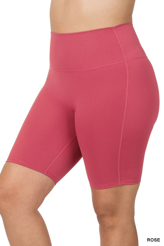 PLUS ATHLETIC HIGH RISE BIKER SHORTS