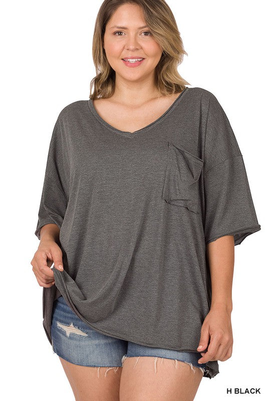 PLUS TRI BLEND OVERSIZED BOYFRIEND TEE