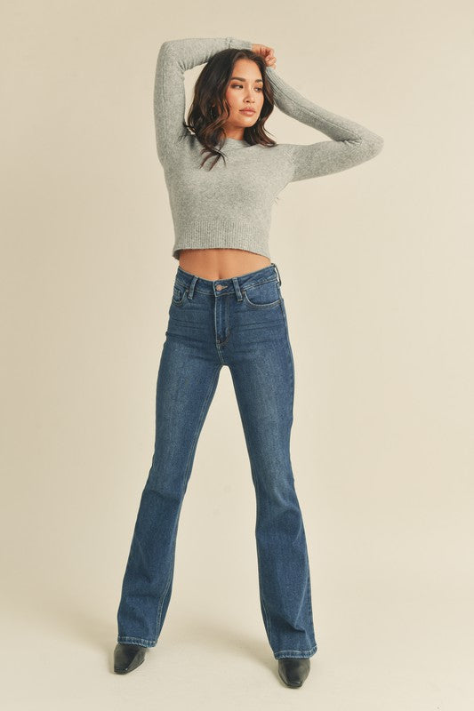 HIGH RISE SKINNY FLARE JEANS