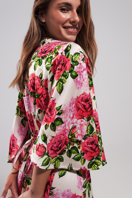 FLUTTER SLEEVE MAXI DRESS IN FLORAL PRINT