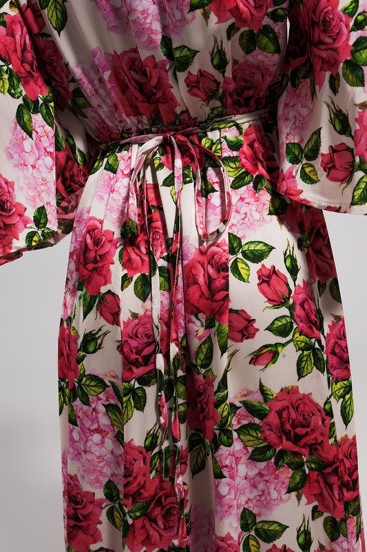 FLUTTER SLEEVE MAXI DRESS IN FLORAL PRINT