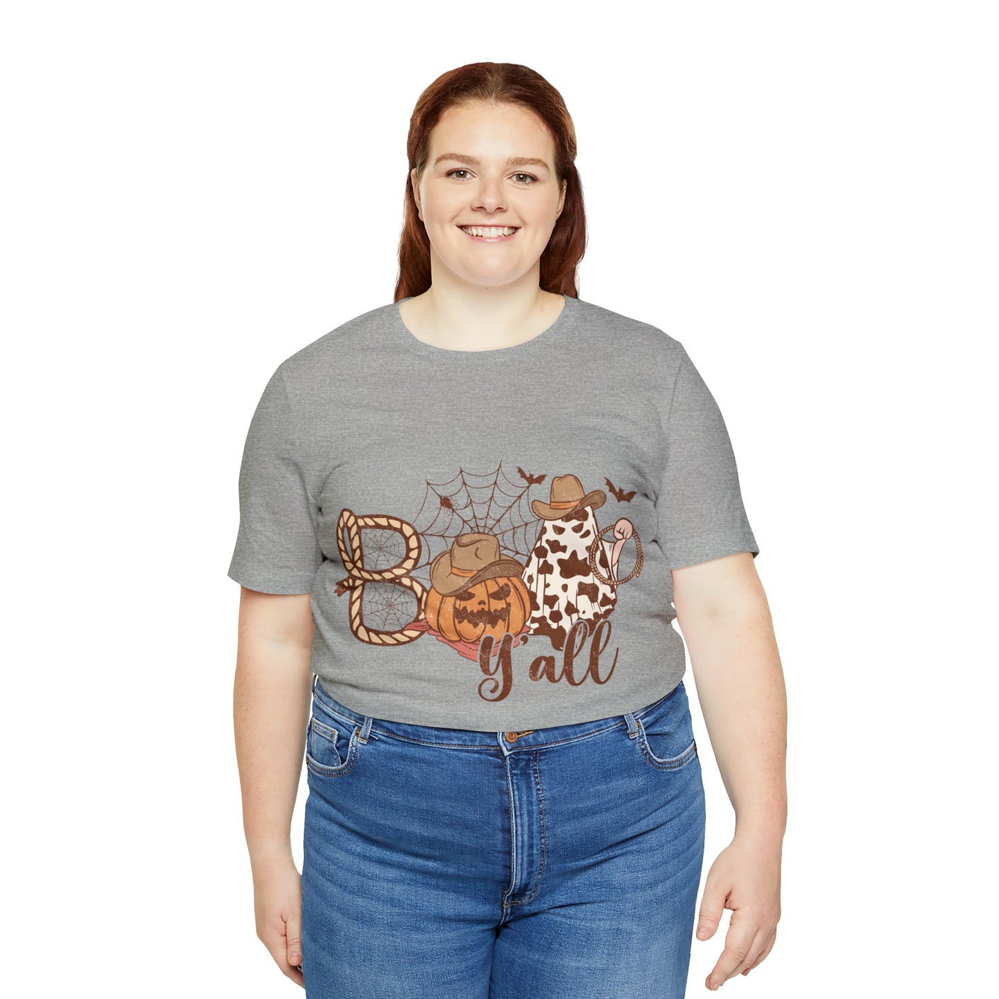 Boo Y’all Western Ghost Pumpkin Bella Canvas Unisex Jersey Short Sleeve Tee