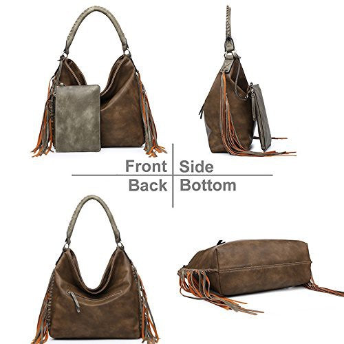 Women hobo bag fringe purse