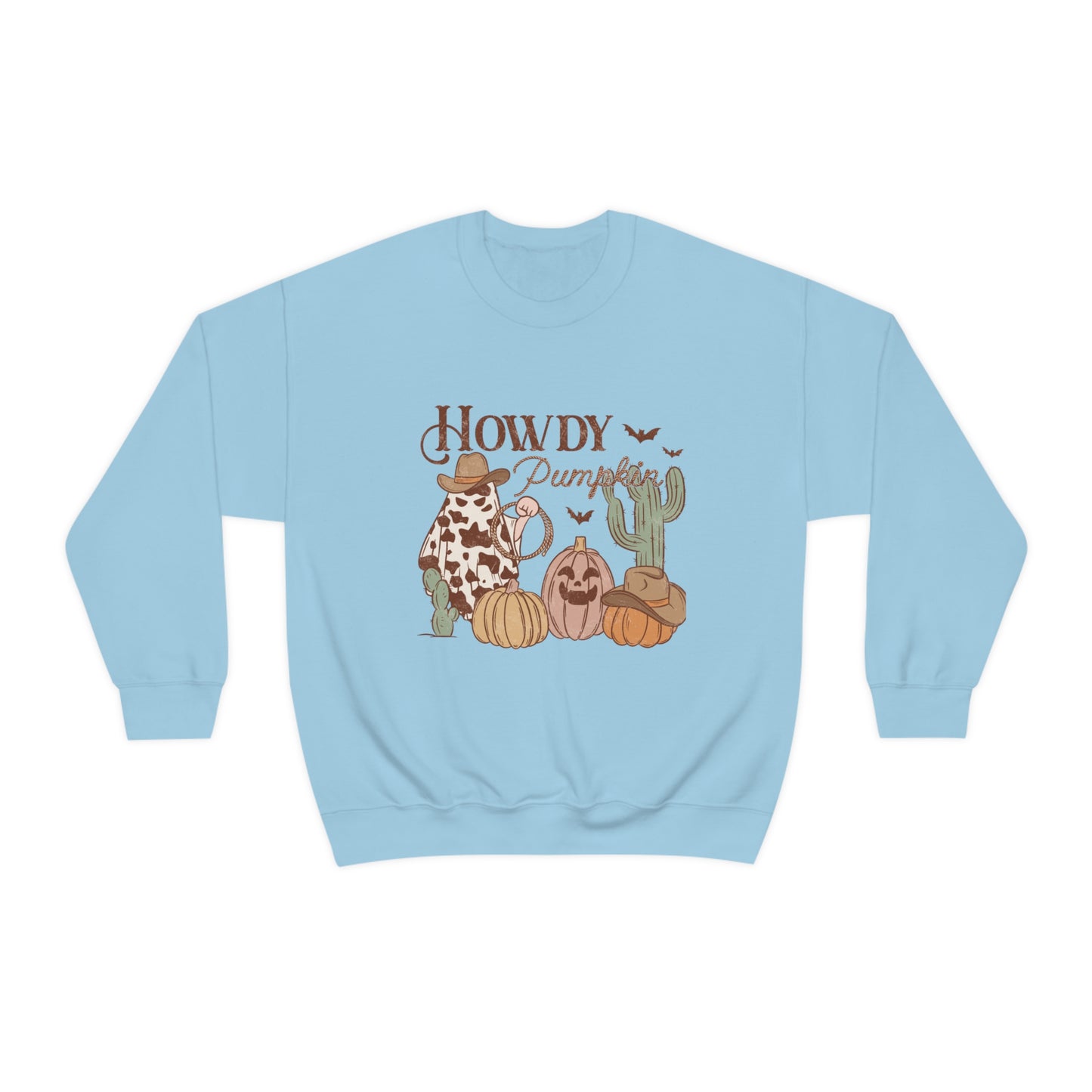 Howdy Pumpkin Cactus Ghost Unisex Heavy Blend™ Crewneck Sweatshirt