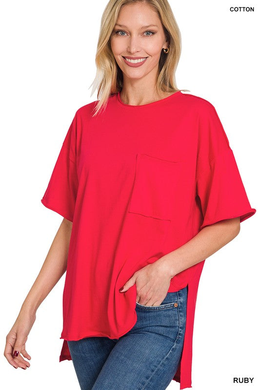 ROW EDGE HI-LOW HEM BOX TOP