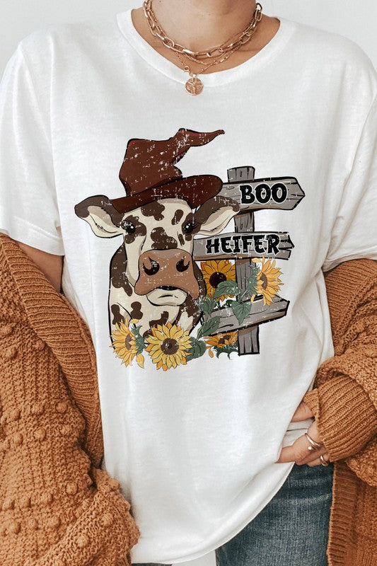 Boo Heifer Western Cow Graphic Tee