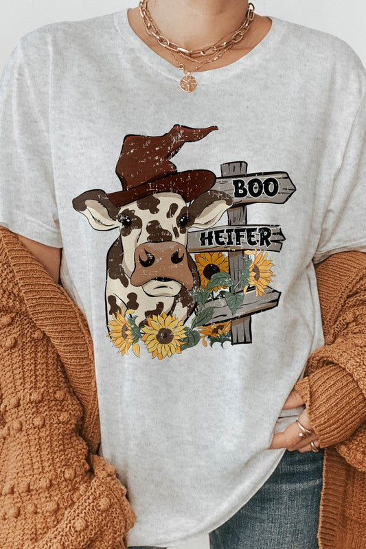 Boo Heifer Western Cow Graphic Tee