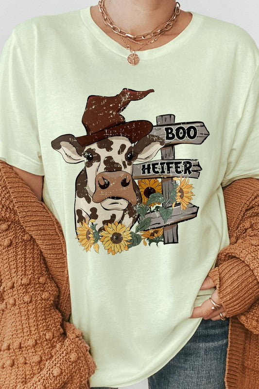 Boo Heifer Western Cow Graphic Tee