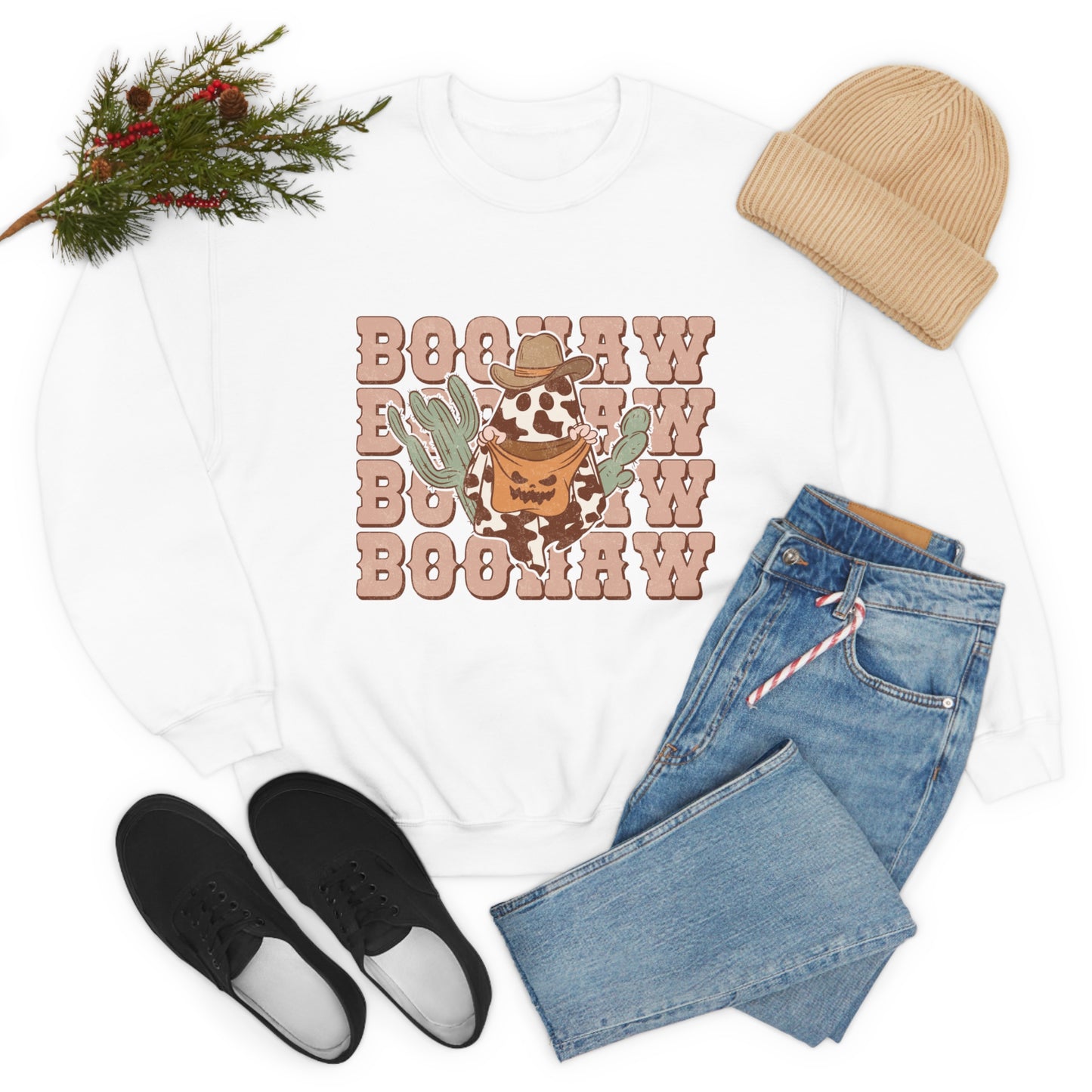 BooHaw Western Ghost Unisex Heavy Blend™ Crewneck Sweatshirt