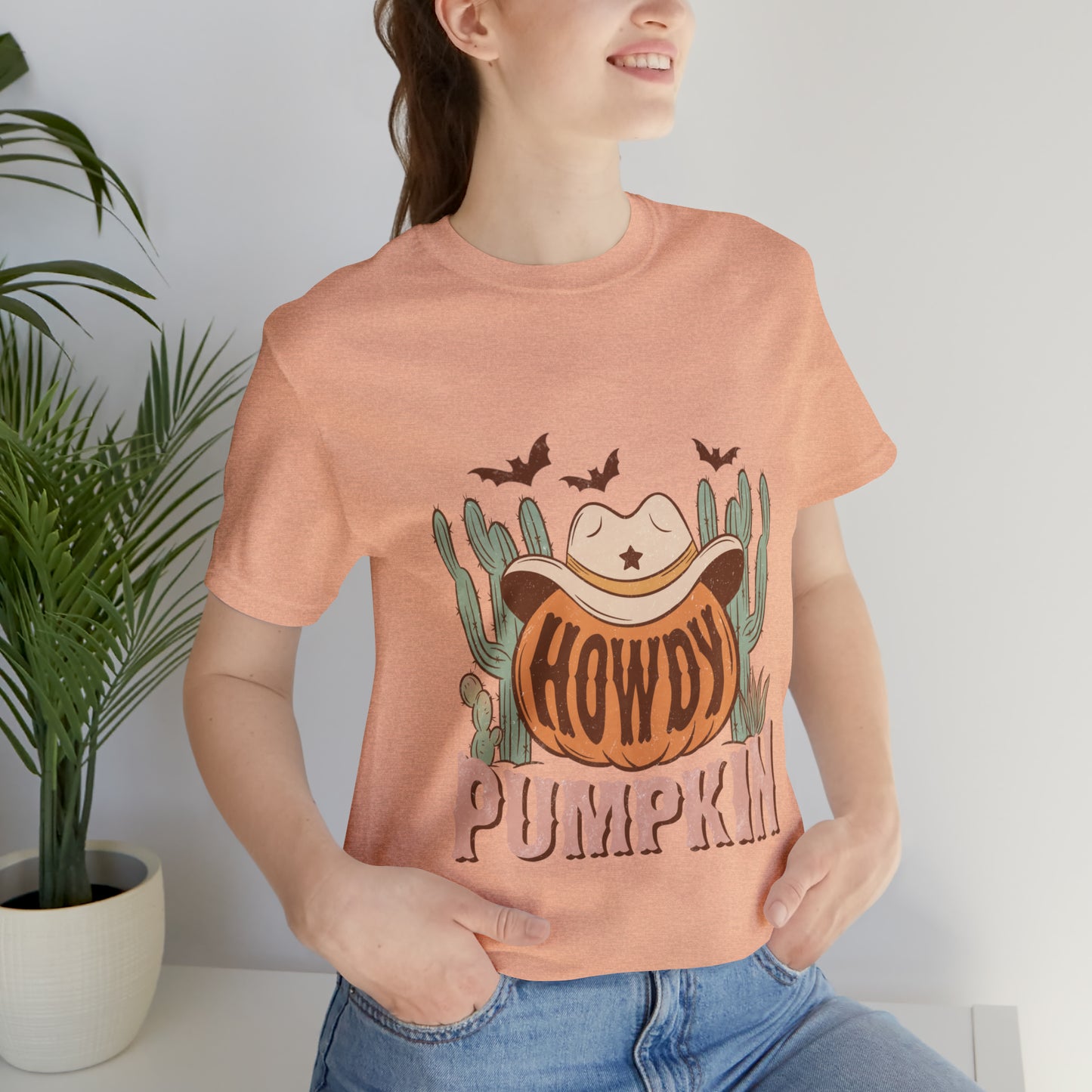 Howdy Pumpkin Fall Bella Canvas Unisex Jersey Short Sleeve Tee