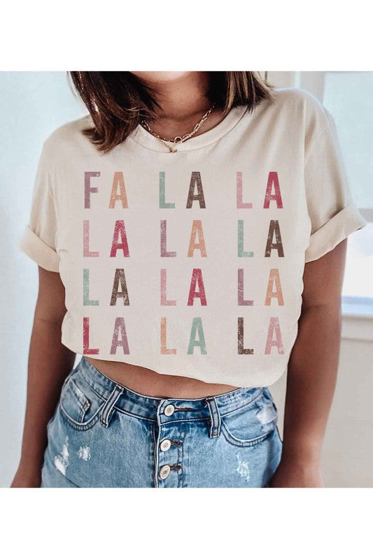 FA LA LA CHRISTMAS GRAPHIC PLUS SIZE TEE / T-SHIRT