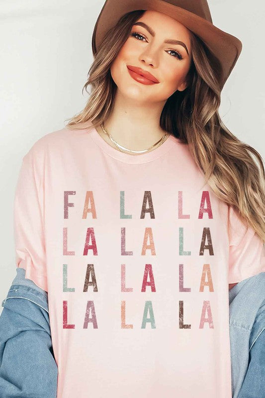 FA LA LA CHRISTMAS GRAPHIC PLUS SIZE TEE / T-SHIRT