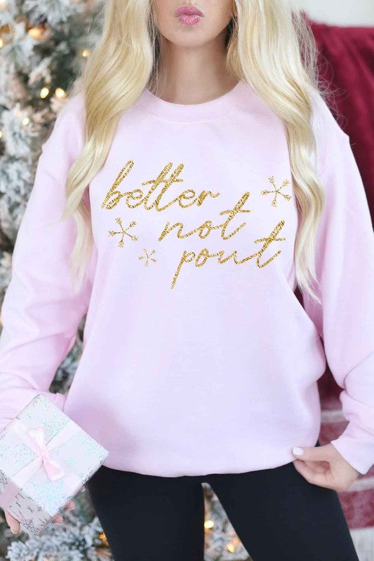 GOLD FOIL CHRISTMAS GRAPHIC SWEATSHIRT