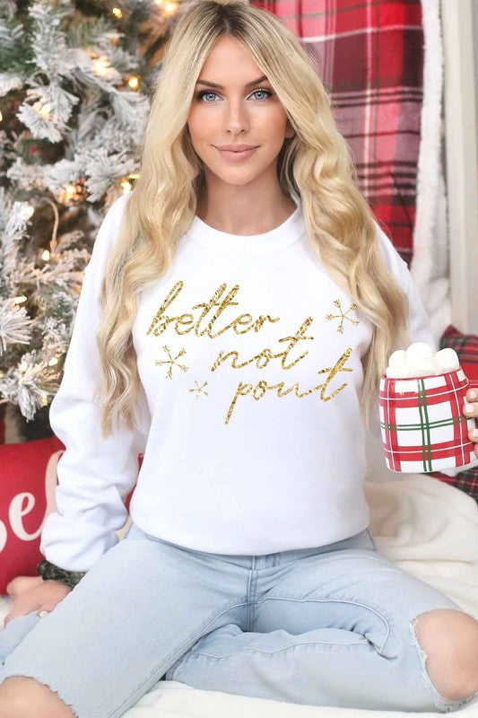 GOLD FOIL CHRISTMAS GRAPHIC SWEATSHIRT