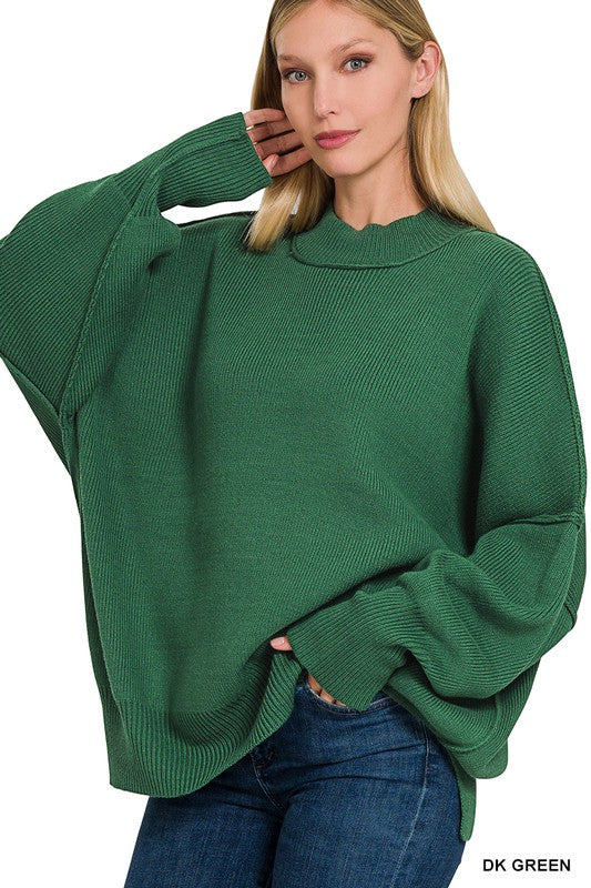 SIDE SLIT OVERSIZED SWEATER