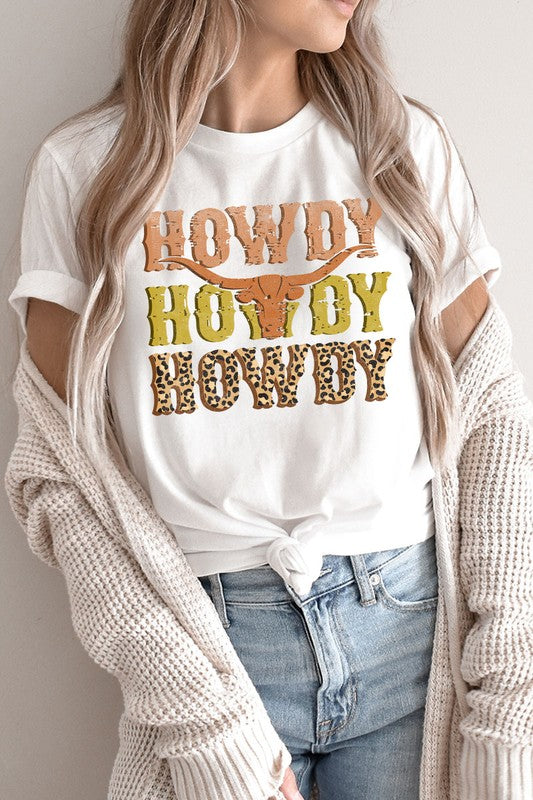 Howdy Skull Cow Graphics Top