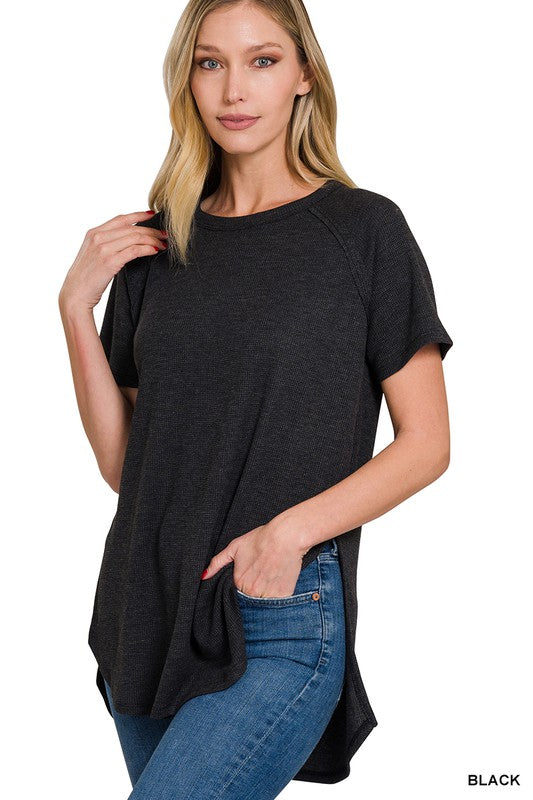 MELAGE BABY WAFFLE SHORT SLEEVE TOP