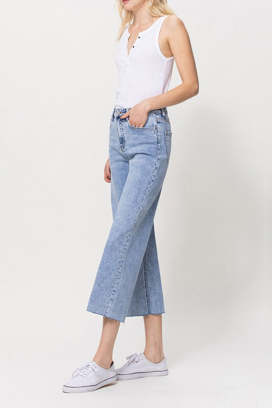 Super High Rise Crop Wide Leg Jeans