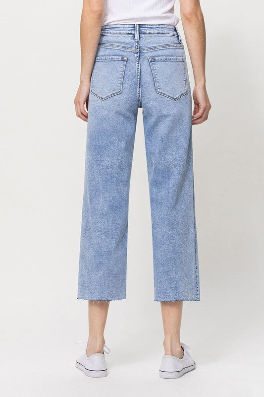 Super High Rise Crop Wide Leg Jeans