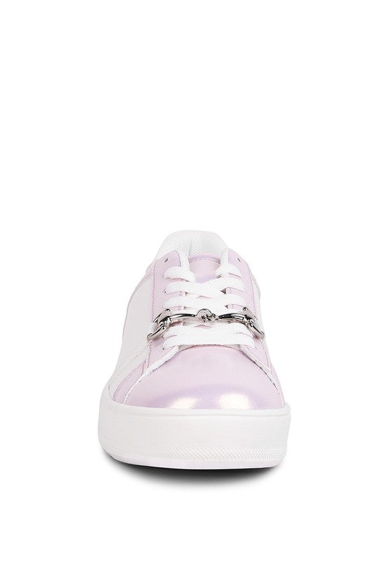 Nemo Contrasting Metallic Faux Leather Sneakers