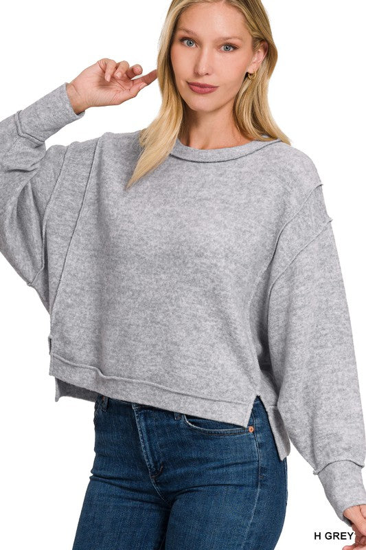 Brushed Melange Hacci Oversized Sweater