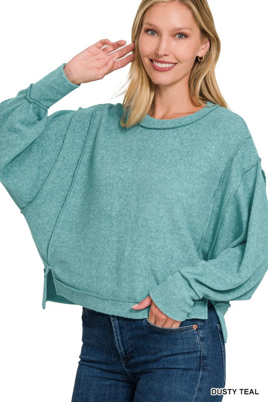 Brushed Melange Hacci Oversized Sweater