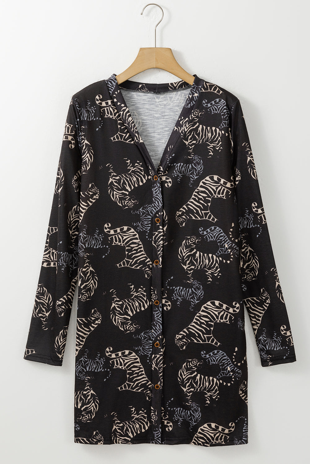 Leopard Printed Open Front Cardigan